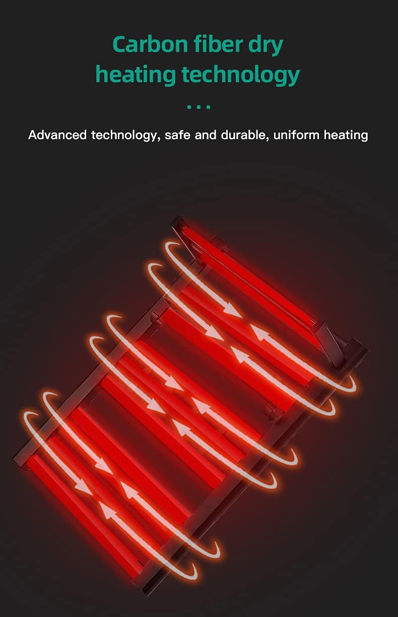 Jdistance Home Bathroom Constant Heat Towel Heater Smart Electric Towel Rack Constant Temperature Electric Heating Towel Drying Rack Black (35.4x22.4)