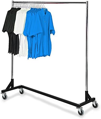 Only Hangers Commercial Grade Rolling Z Rack with Nesting Black Base