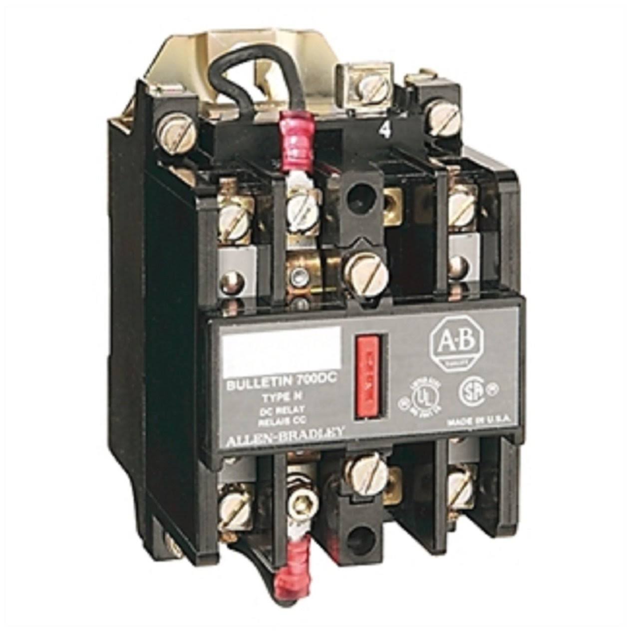 Allen-Bradley 700-N400A1 Type 700-N AC-Operated Industrial Control Relay, 4NO Contacts, 120V 60Hz, 110V 50Hz