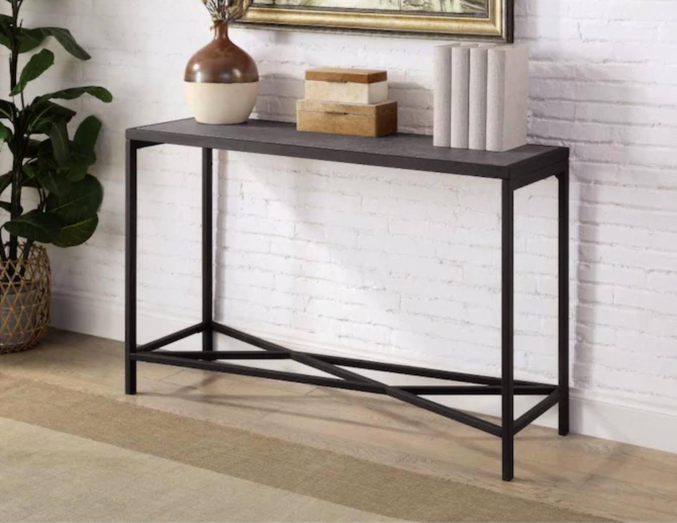 Furniture of America Caroline Rectangular Sofa Table - Black