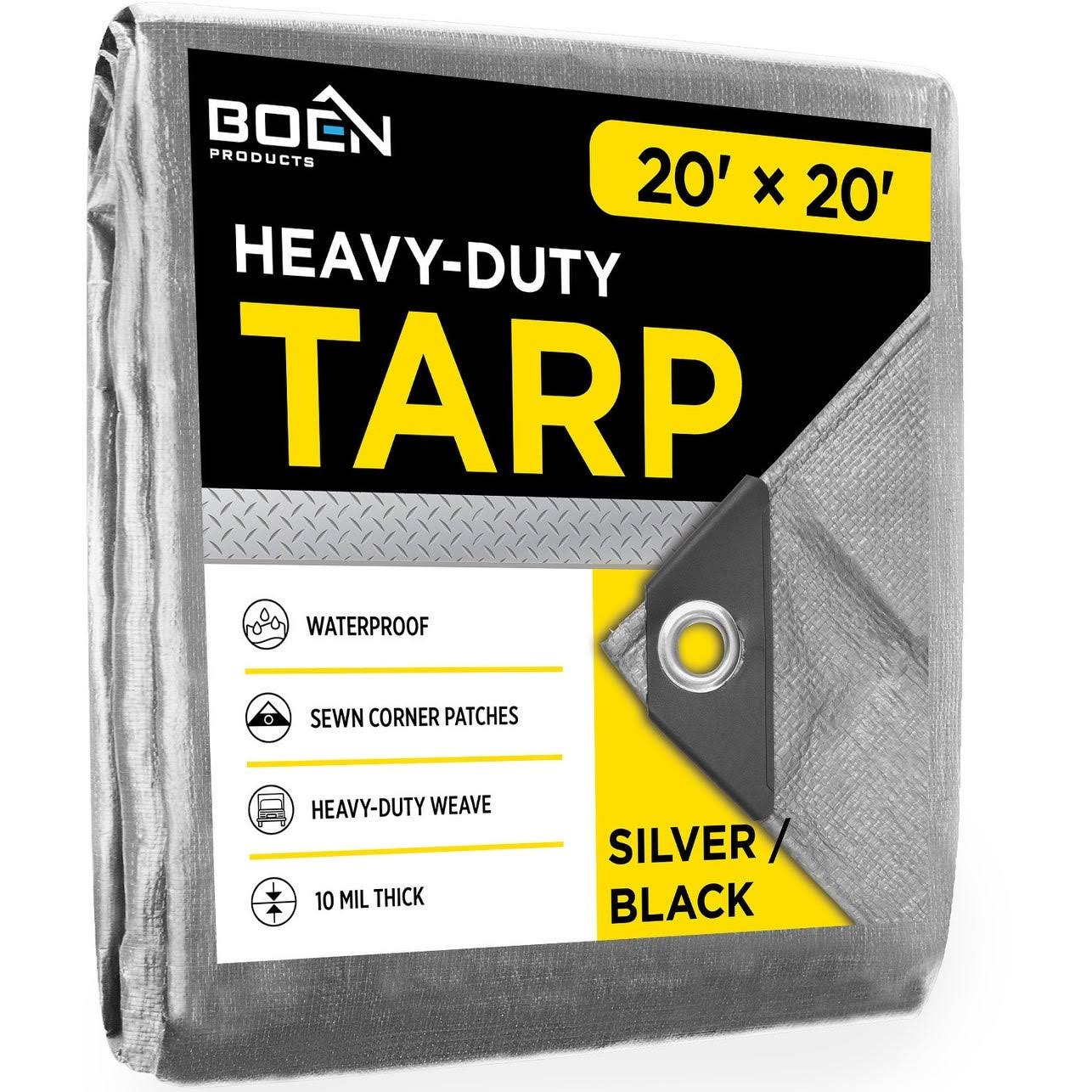 Boen 20& x 20& Silver/Black Tarp 14x14 Weave