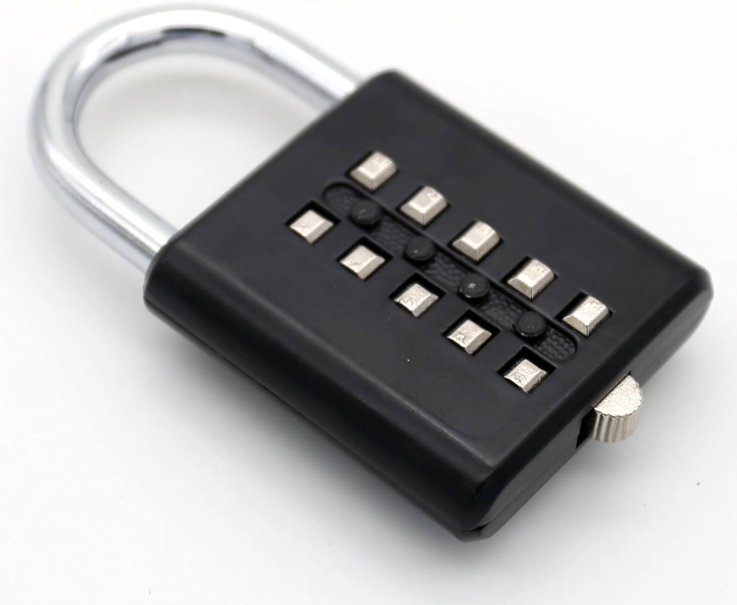 MIONI 10 Digit Push Button Combination Padlock, 5 Digit Locking Mechanism, Black