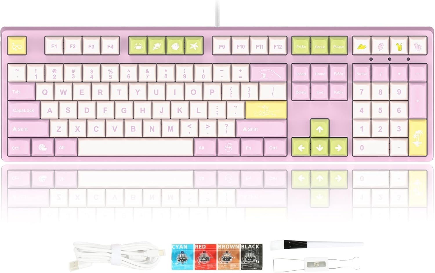 DUSTSILVER Mechanical Keyboard PC Gaming Keyboards 108 Keys Hot-swappable Optical Blue Switch PBT Keycaps Anti-Ghosting USB Wired Programmable for Windows Mac Laptop Black