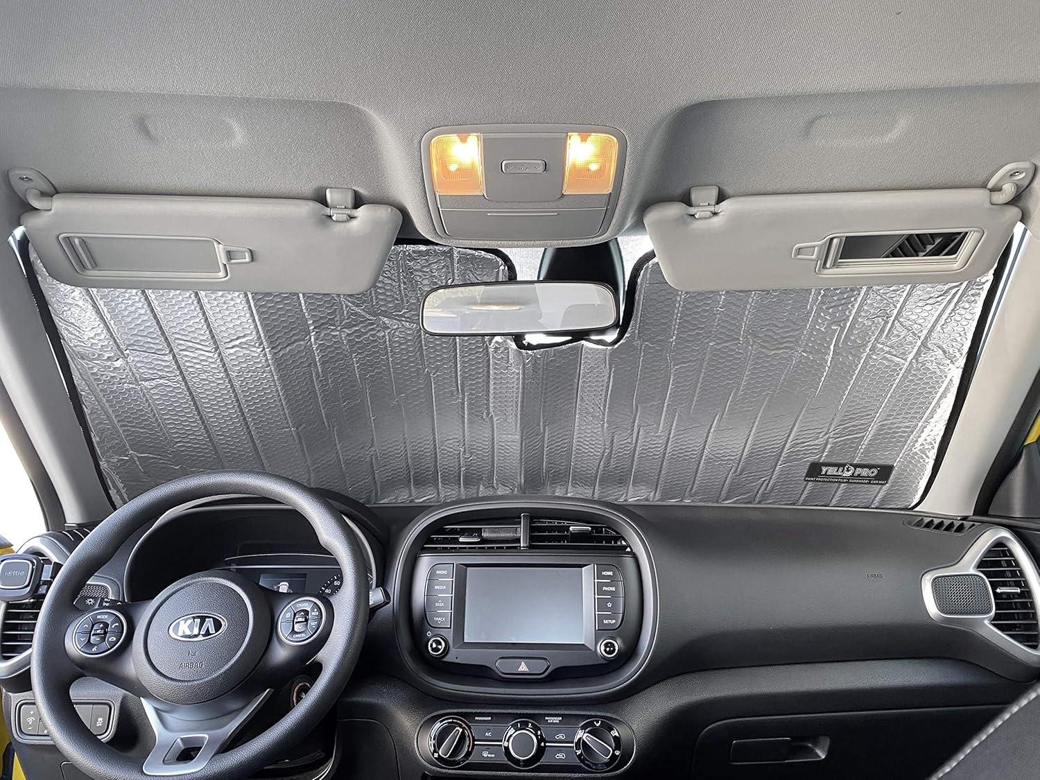YelloPro Custom Fit Reflective Front Windshield Sunshade for 2020 2021 2022 Kia Soul, Accessories UV Reflector Sun Protection