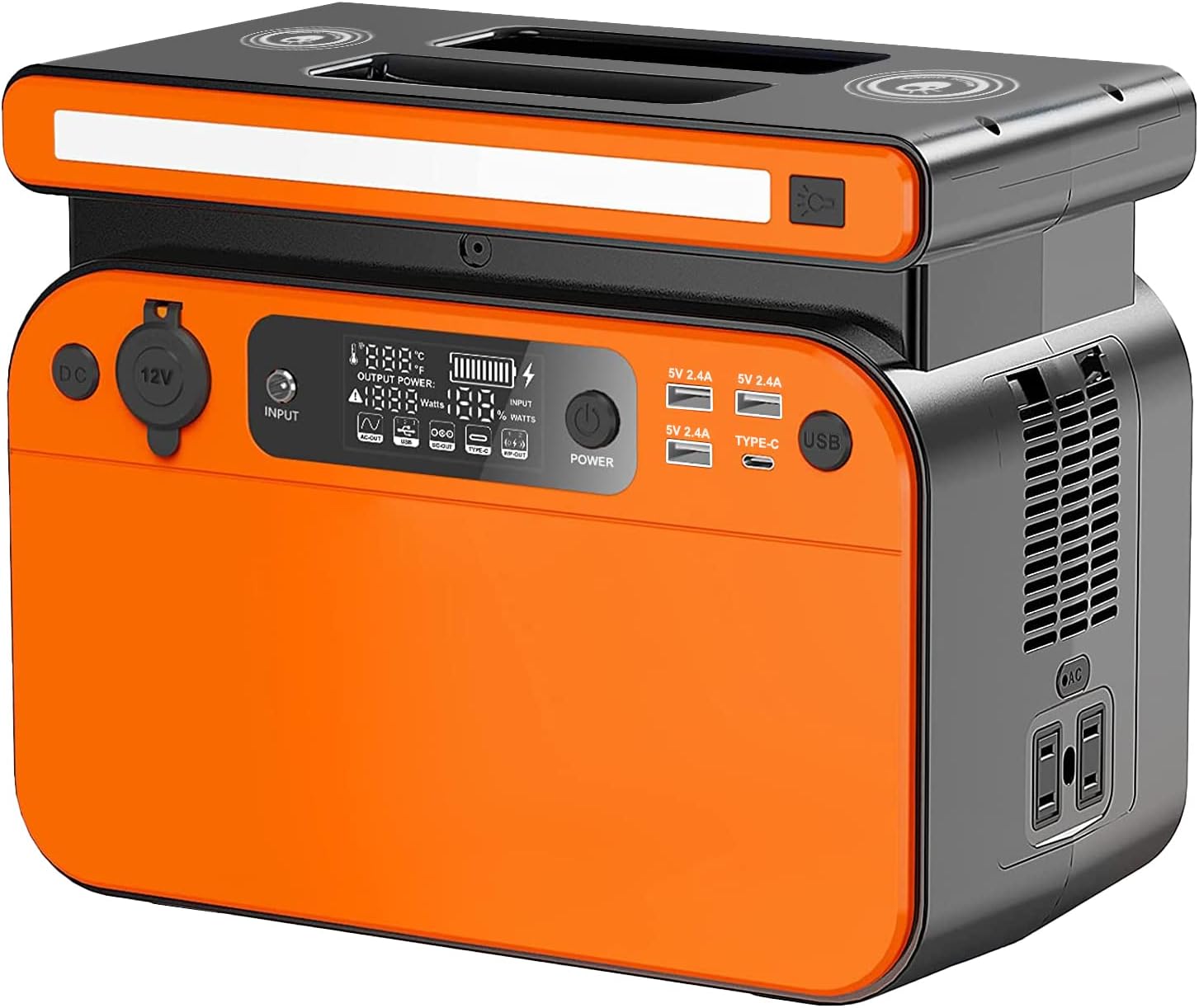 Portable Power Station, 500W 518Wh/162000mAh Solar Mobile LiFePO4 Battery Supply Pack(2x110V AC Outlets), Solar Powered Inverter Generator for Home Use Backup Outage Emergency Outdoor Camping RV/Van