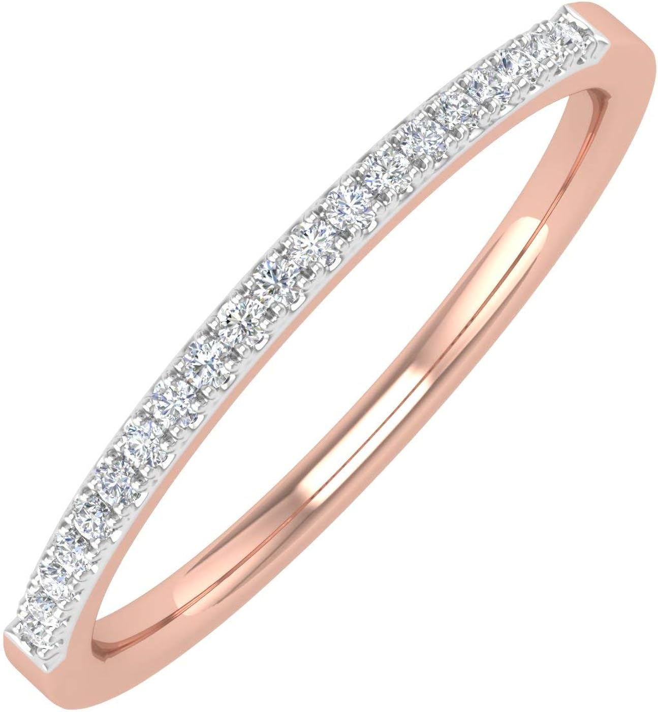 1/10 Carat White Diamond Ladies Anniversary Wedding Stackable Ring in 10K Gold