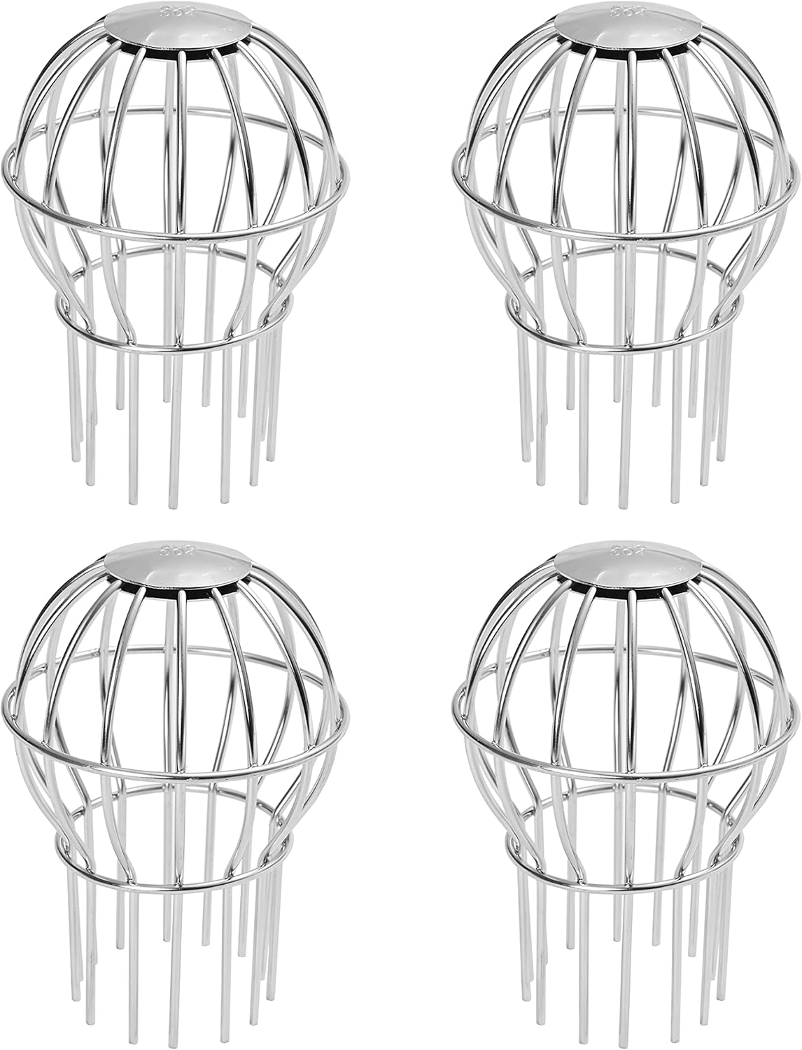 Gutter Guards 304 Stainless Steel Filter Strainer-Downspout Guard Strainer-Outdoor Roof Anti-Blocking Leaves Debris Gutter Cleaning Tool-4 Pack 3 inch