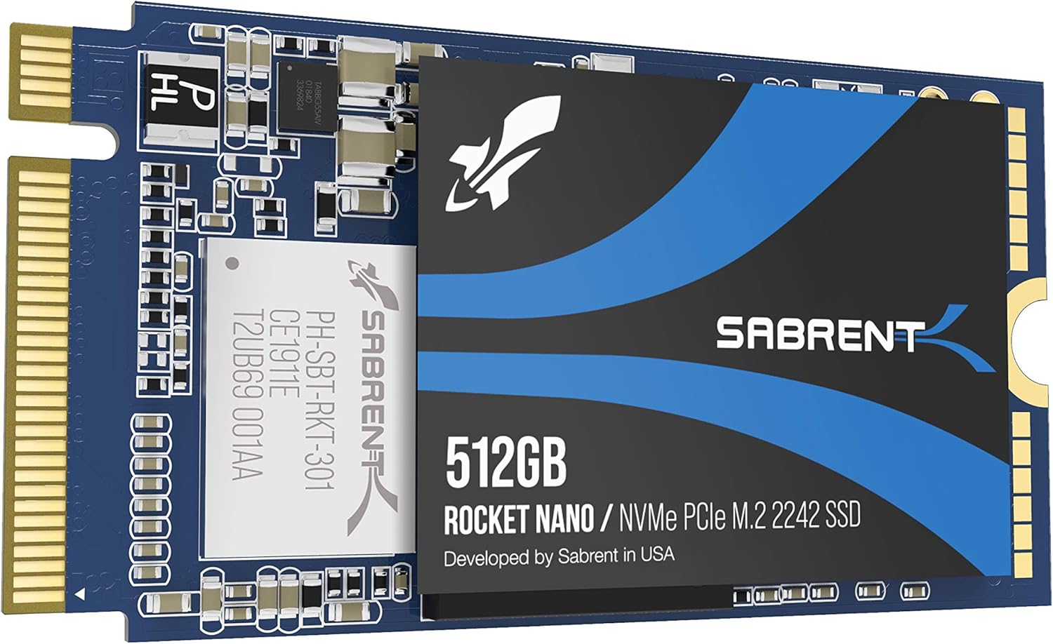 Sabrent 512GB Rocket NVMe PCIe M.2 2242 DRAM-Less Low Power Internal High Performance SSD (SB-1342-512) Pack of 2