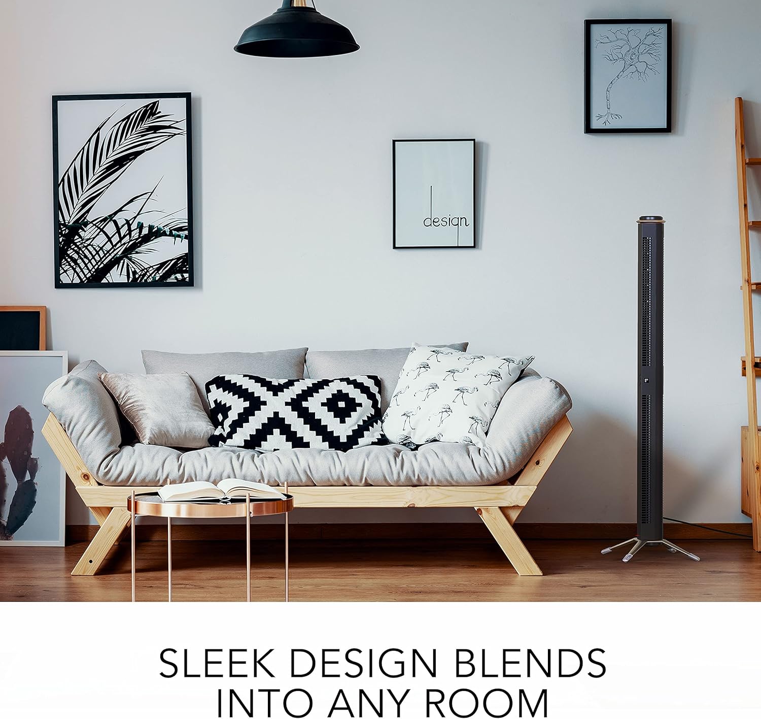 Sharper Image AXIS 47 Airbar Tower Fan with Remote Control, Full-Range Tilt, 3 Speeds, Inch, Black