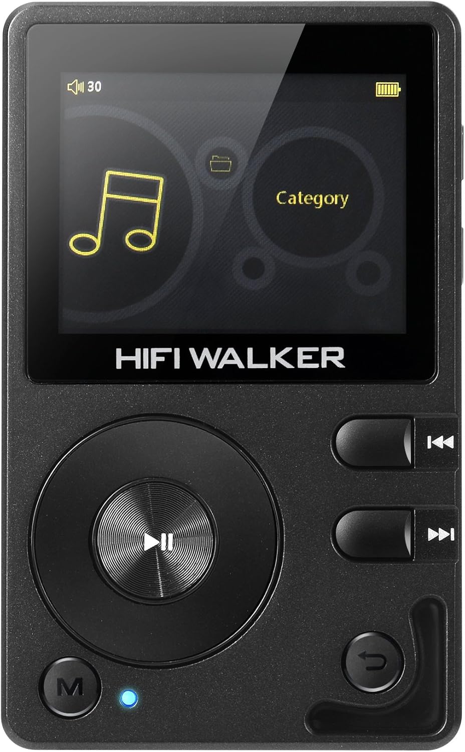 HIFI WALKER H2, High Resolution Bluetooth MP3 Player, DSD DAC OTG, Portable Digital Audio Music Player with Memory Card and HD Earphones, Support Up to 256GB