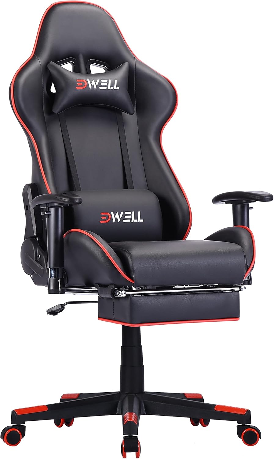 Gaming Chair,Racing Gaming Chair,Ergonomic Recliner Computer Game Chair,Height Adjustable Desk Chair,Backrest Support and High Back Design with 360&deg;-Swivel Seat for Executive Office or Gaming (RED)