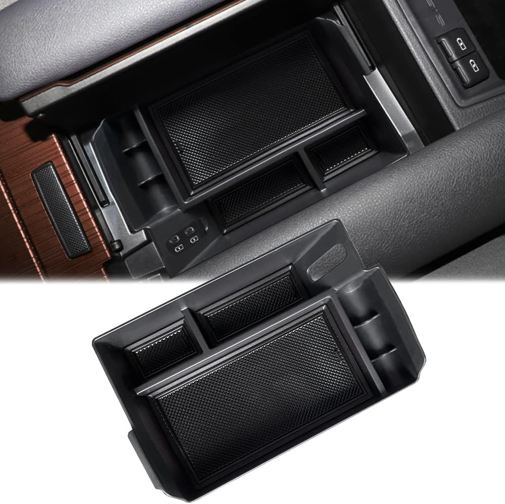 DEYTOP Center Console Organizer Tray for Toyota Sienna 2022 2021 Accessories Console Armrest Secondary Storage Box for 2021 2022 Toyota Sienna (Black)