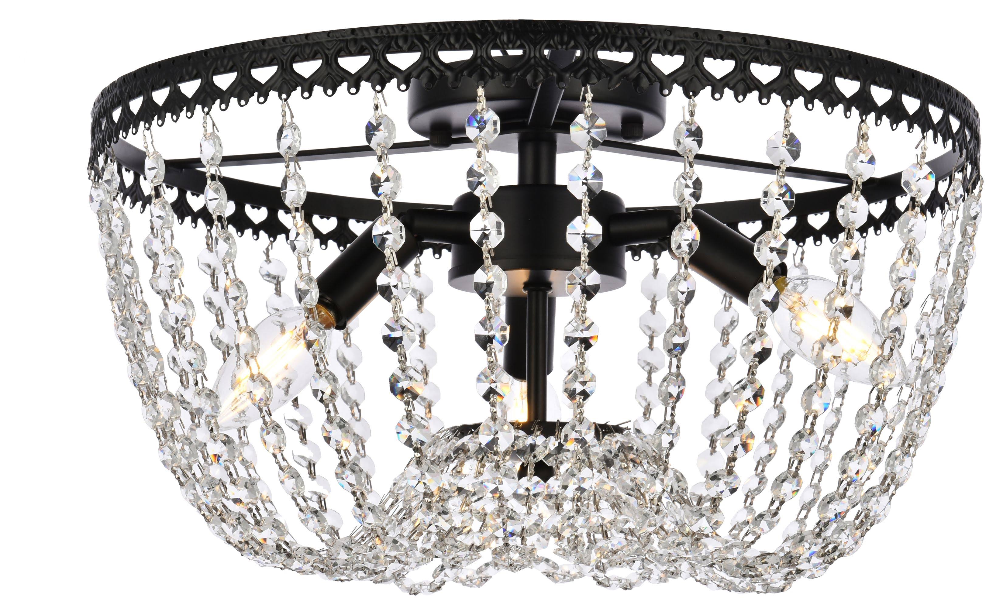 Elegant Lighting 1112F16BK Kylie 16 inch Flush Mount in Black