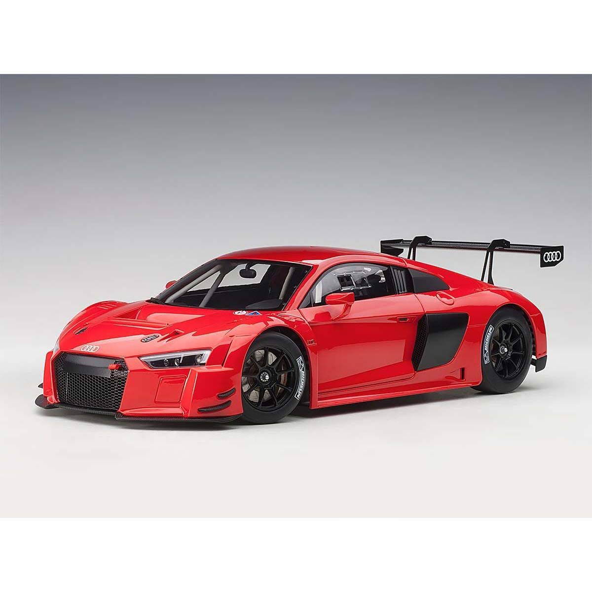 Audi R8 Fia GT GT3 Plain Color Version Red with Black Wheels 1/18 Model Car by AUTOart