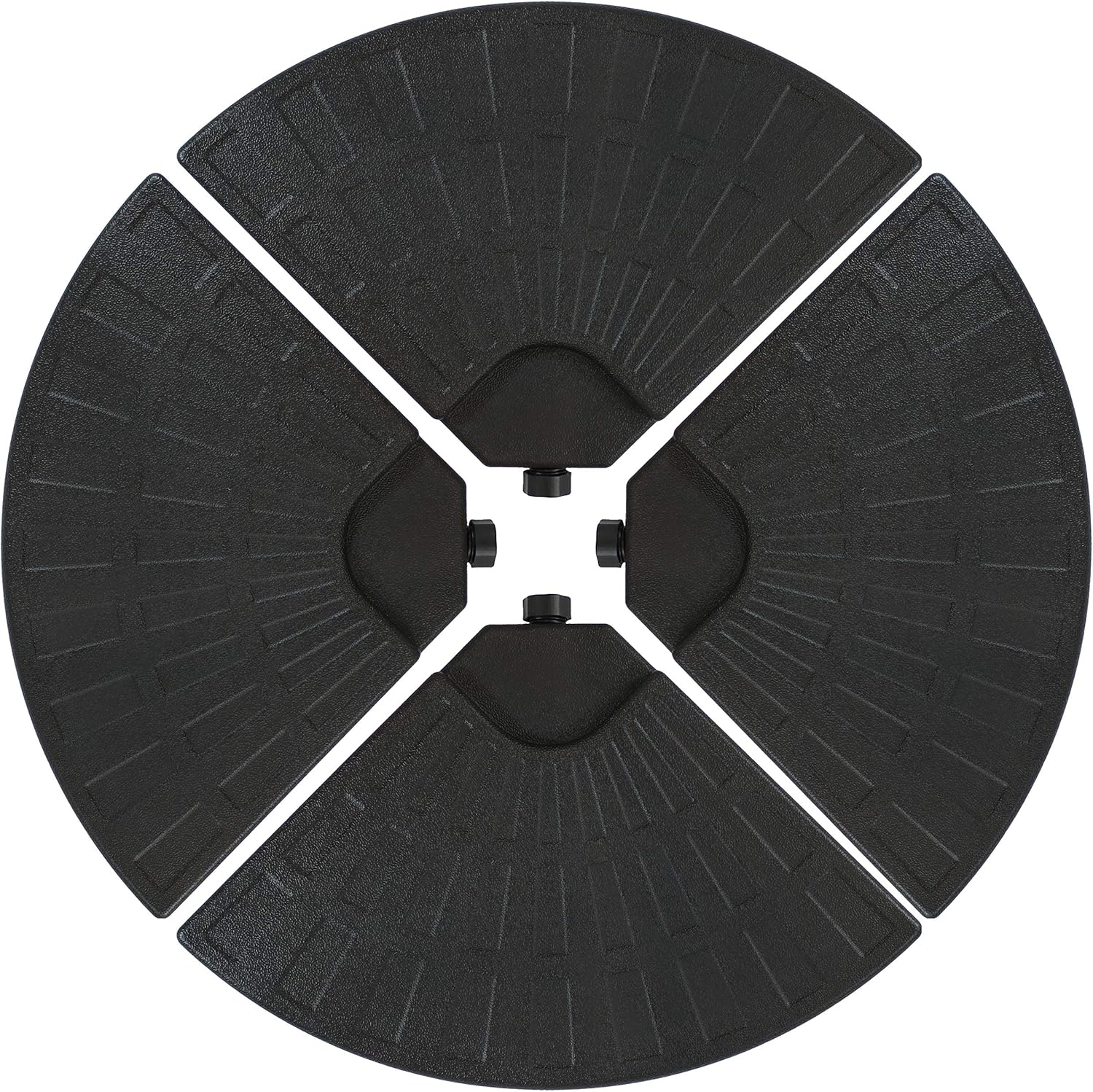 Sunnydaze 4-Piece Heavy-Duty Cantilever Offset Patio Umbrella Base Plates - Fill with Water or Sand - Fits Outdoor Cross Style Bases, Black