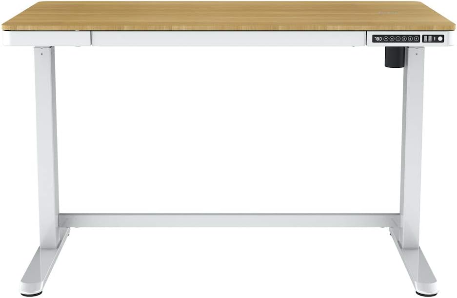 Koble Juno 48” Electric Height-Adjustable Desk with Black Frame and Walnut Foil Top