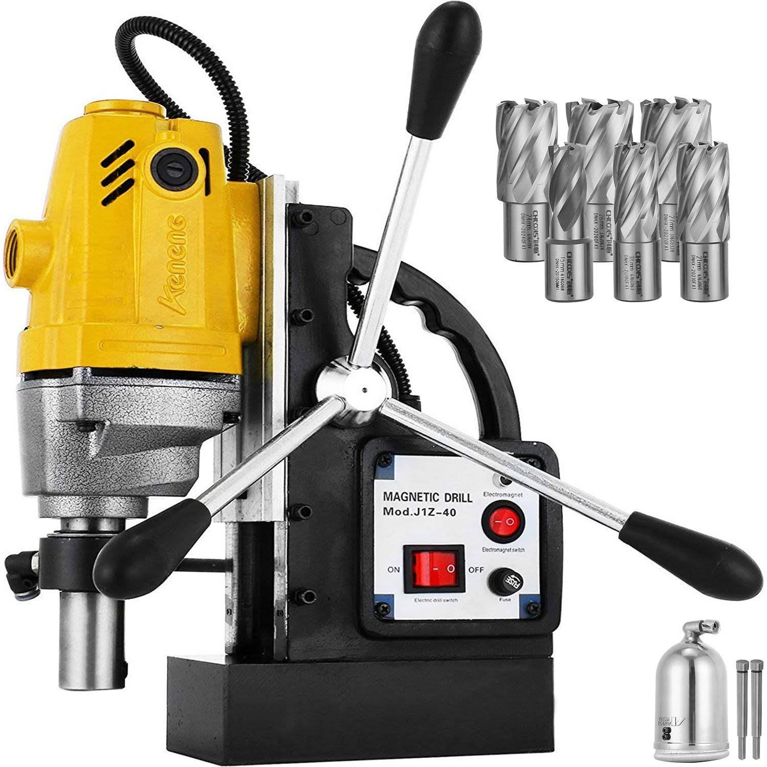 Mophorn 1100W Magnetic Drill Press with 1-1/2 inch (40mm) Boring Diameter Md40 Magnetic Drill Press Machine 2810 lbs Magnetic Fo
