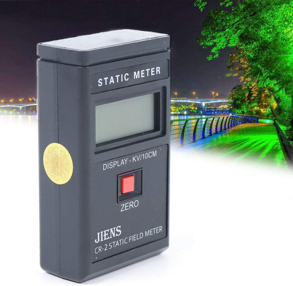 CR-2 Handheld Digital Electrostatic Field Meter Tester -200~+200KV Portable Non-Contact Electrostatic Resistance Tester Used for Packaging Materials/Production Line Auxiliary Equipment Etc