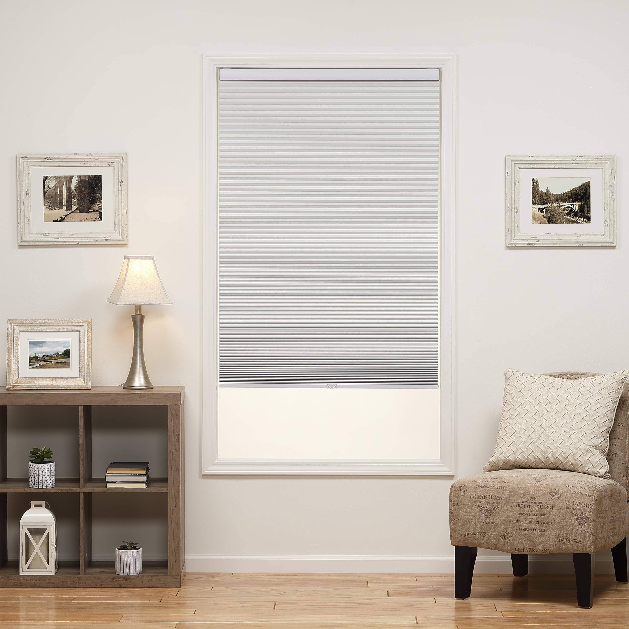 Dez Furnishings QEWT254640 Cordless Blackout Cellular Shade, 25.5W x 64L Inches, White