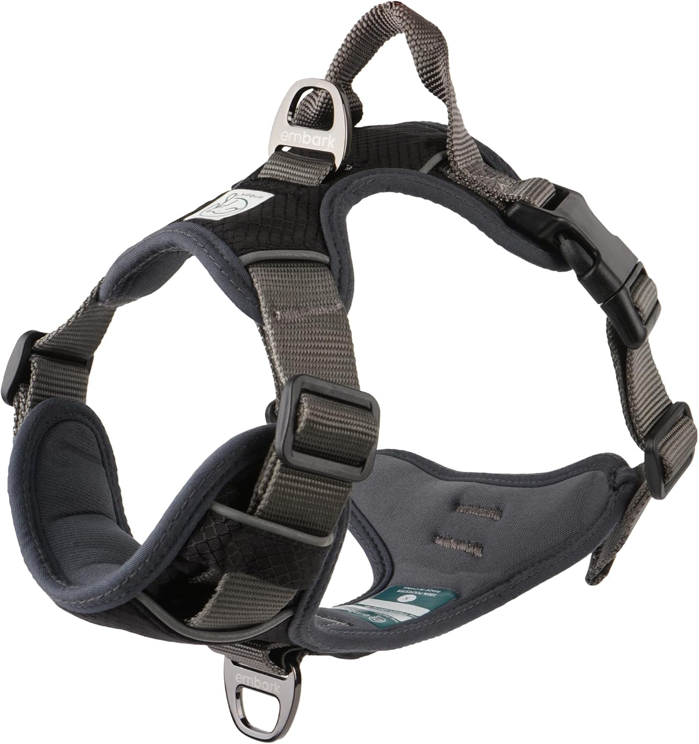 0Embark Adventure Medium Dog Harness No Pull with Control Handle, Front & Back Leash Clips. Dog Harnesses for Medium, Small and Large Dogs. Adjustable Blue Dog Vest, Soft & Padded for Comfort