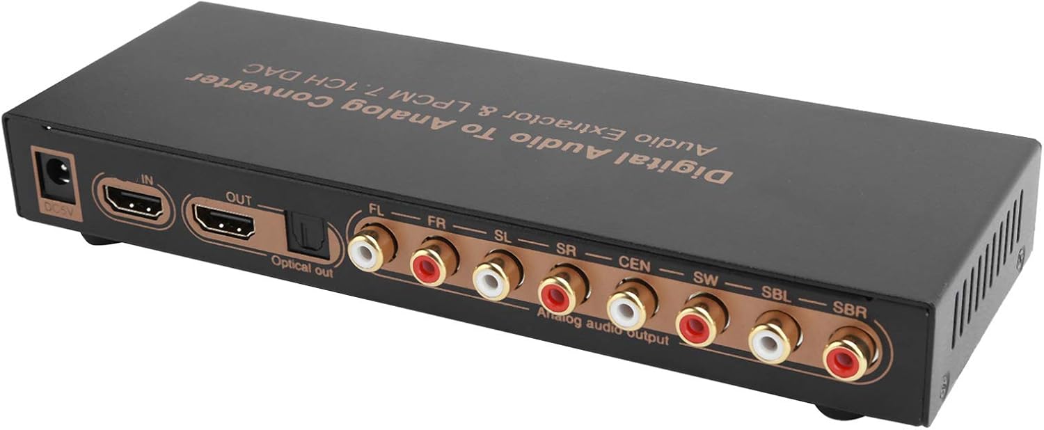 Audio Video Converter Extractor,HD Multimedia Interface 4K Video Adapter Converter LPCM 7.1CH Digital Audio Multiple Function Extractor (US)