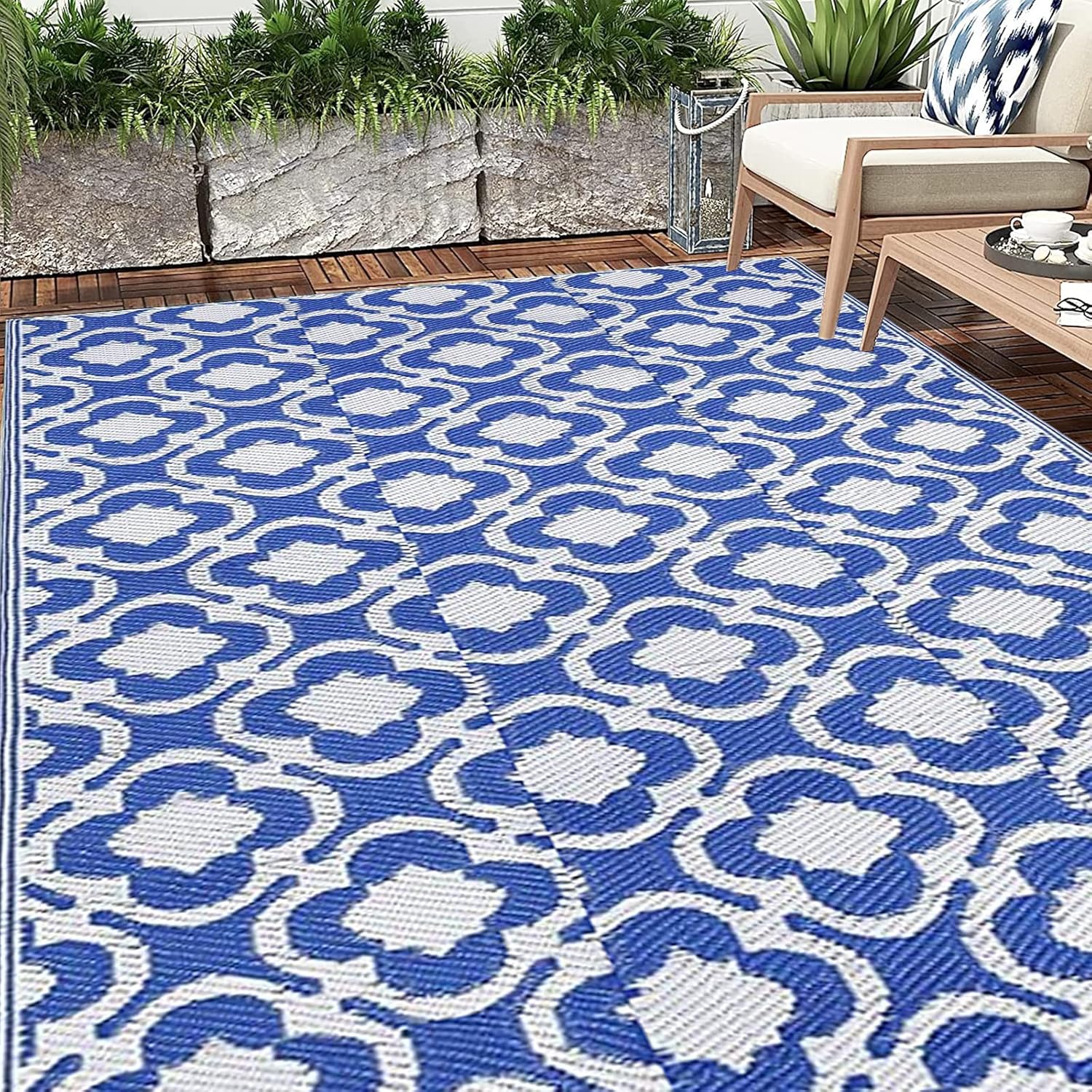 HEBE Outdoor Rug 6'x9',Patio Rugs,Reversible Mats, Plastic Straw Rug, Large Floor Mat Rug for Outdoors, RV, Patio, Backyard, Deck, Picnic, Beach, Trailer, Camping