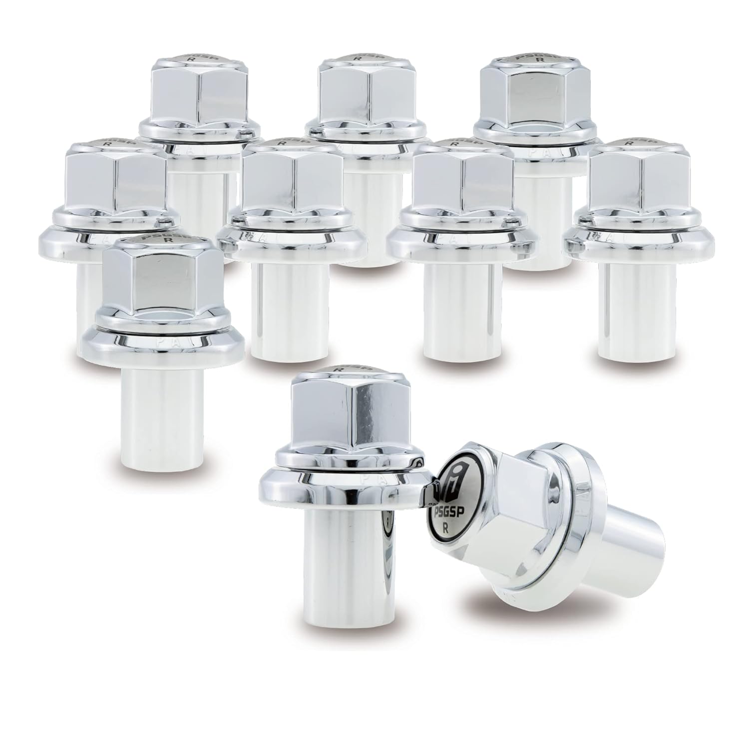 PSGSP Prime Sleeve Wheel Nuts M22x1.5 Chrome for Heavy Duty Truck, Semi Truck, Trailer Fit Dual or Rear Alcoa Aluminum Wheels with Hub Piloted & Bolt Hole : 26mm -Pack of 10