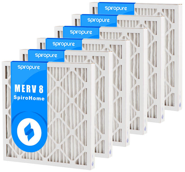 SpiroPure 30x36x2 MERV 8 Pleated Air Filters - Made in USA (6 Pack)