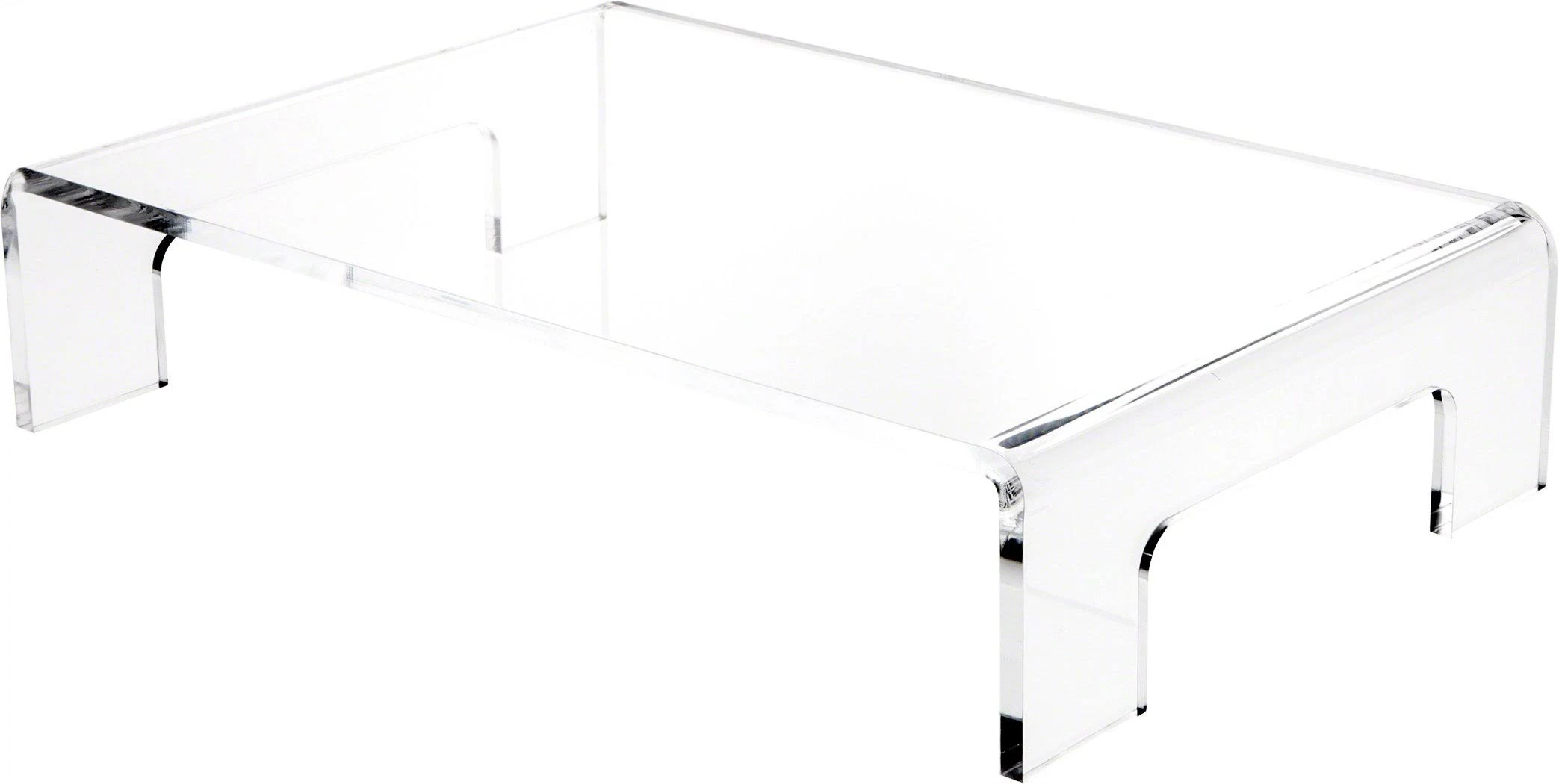 Plymor Clear Acrylic Display Riser with Tray Handles, 4x22 H x 18x22 W x 12x22 D 3/8x22