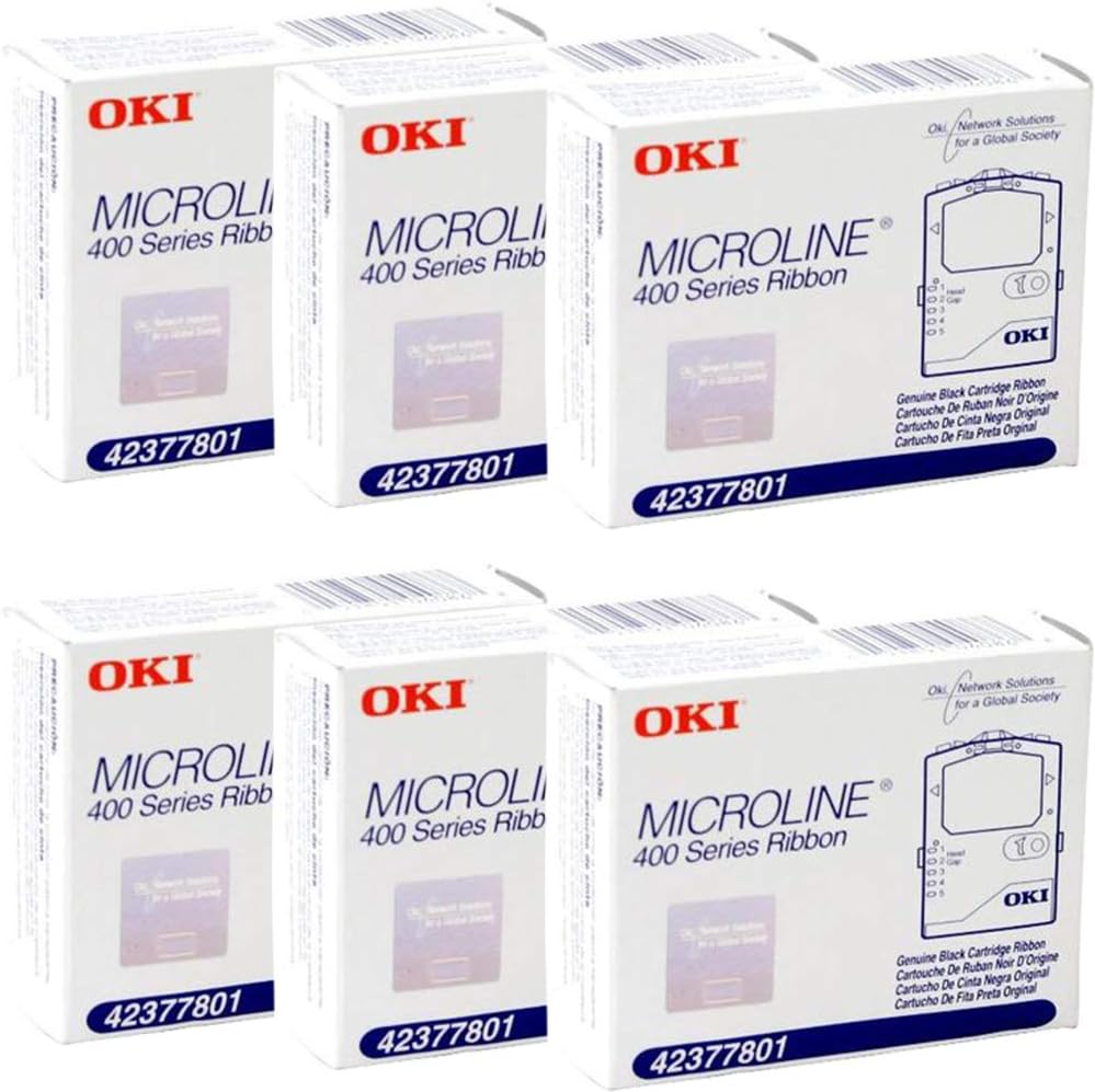 For Okidata 420/421/490/491 - Black 42377801 Ribbon 6 Pack By Dataproducts