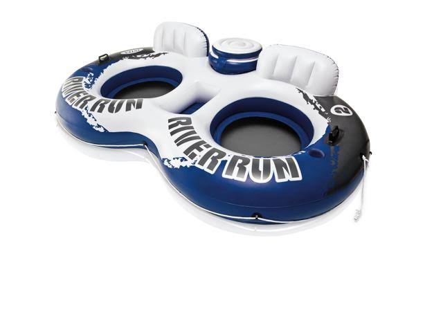 Intex River Run II Inflatable 2 Person Tube w/ Cooler 4 Pack + Single Tube
