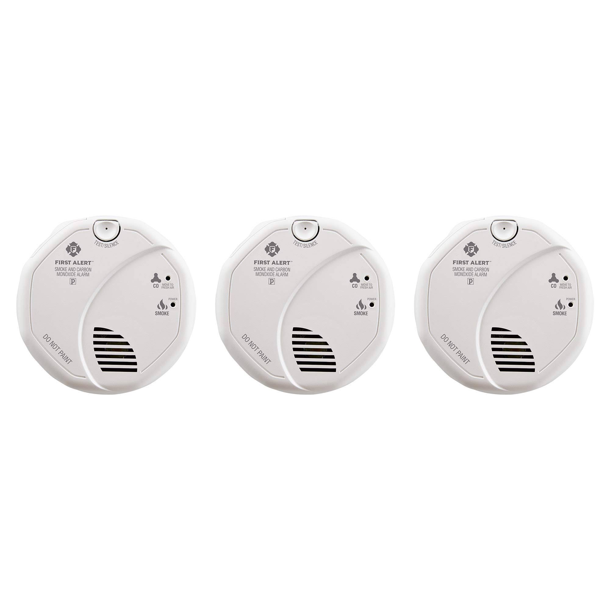 First Alert BRK SC7010B-3 Hardwired Smoke and Carbon Monoxide (CO) Detector with Battery Backup, 3-Pack