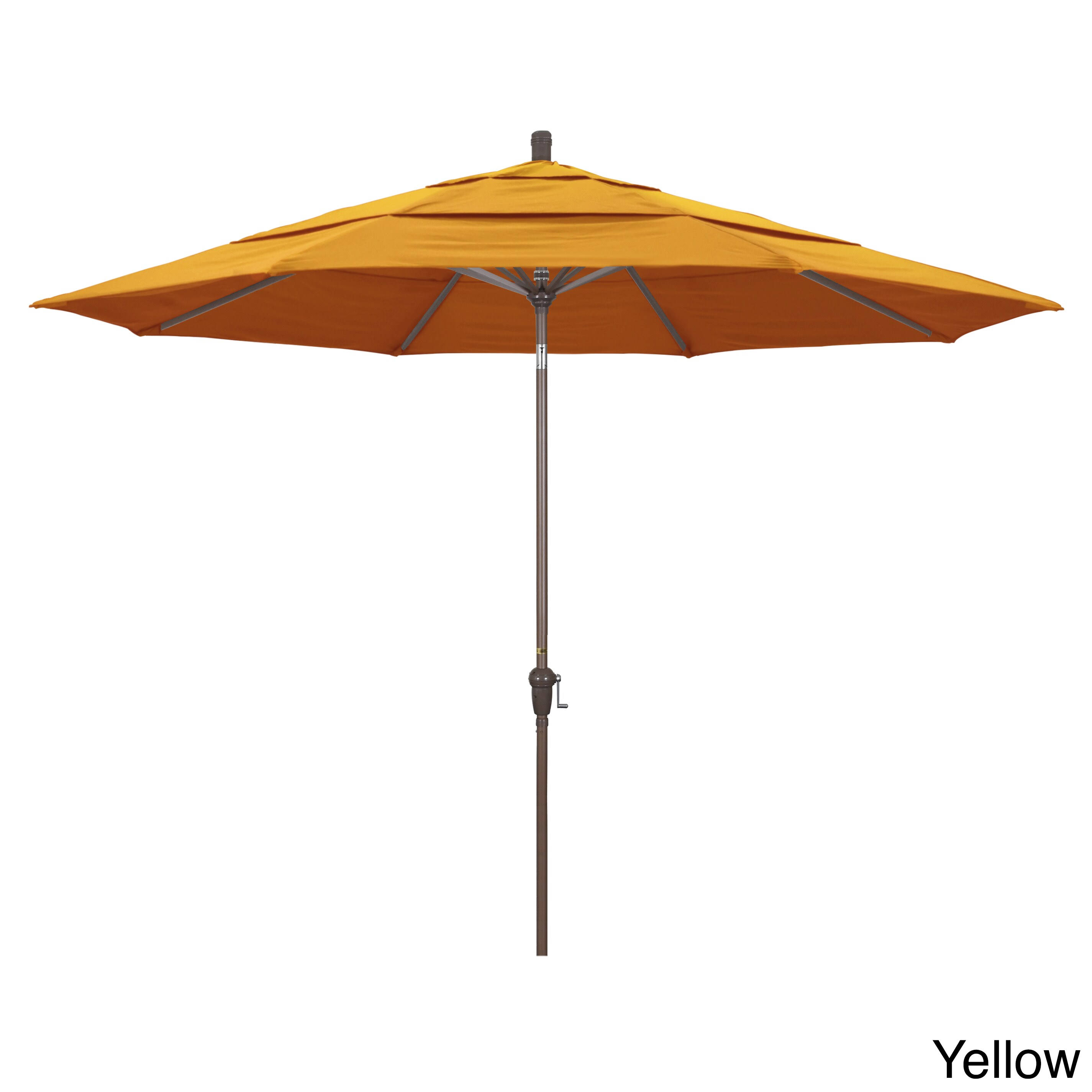 California Umbrella 11 ft. Aluminum Auto Tilt Pacifica Patio Umbrella, Yellow