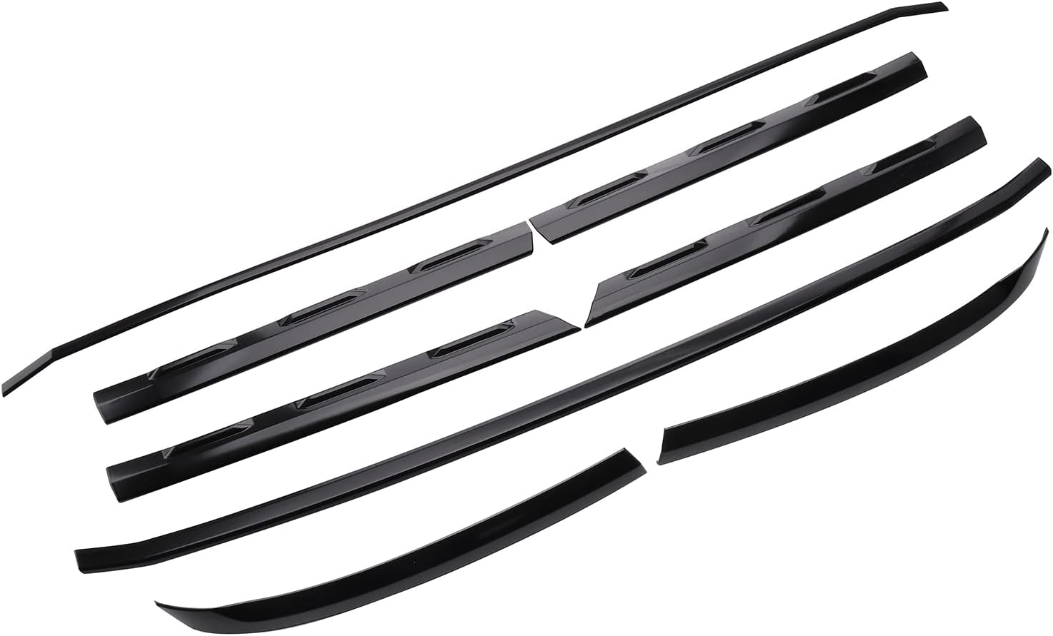 KaiWell 8Pcs Front Bumper Grille Cover Trim Fit for Compatible with Volkswagen VW Atlas 2018 2019, ABS Grill Trim Cover Glossy Black
