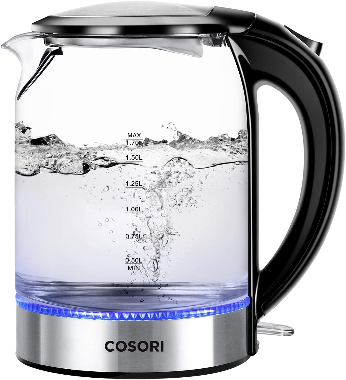COSORI Electric Kettle Temperature Control with 6 Presets, Hot Water Boiler & Tea Heater, 100% Stainless Steel Filter, Inner Lid & Bottom, 60min Keep Warm&Boil-Dry Protection, BPA Free, 1.7L, Black Pack of 2