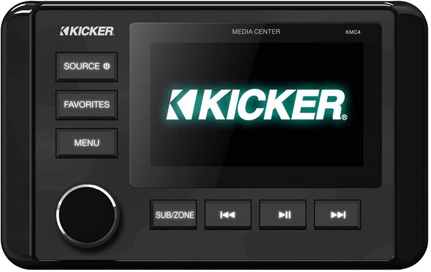 Kicker KMC4 Waterproof Radio with Stinger SEADASH3B Universal Marine 3