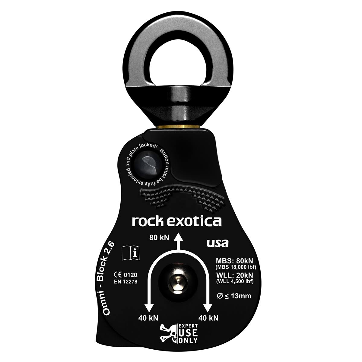 Rock Exotica Omni-Block 2.6x22 Swivel Pulley Black