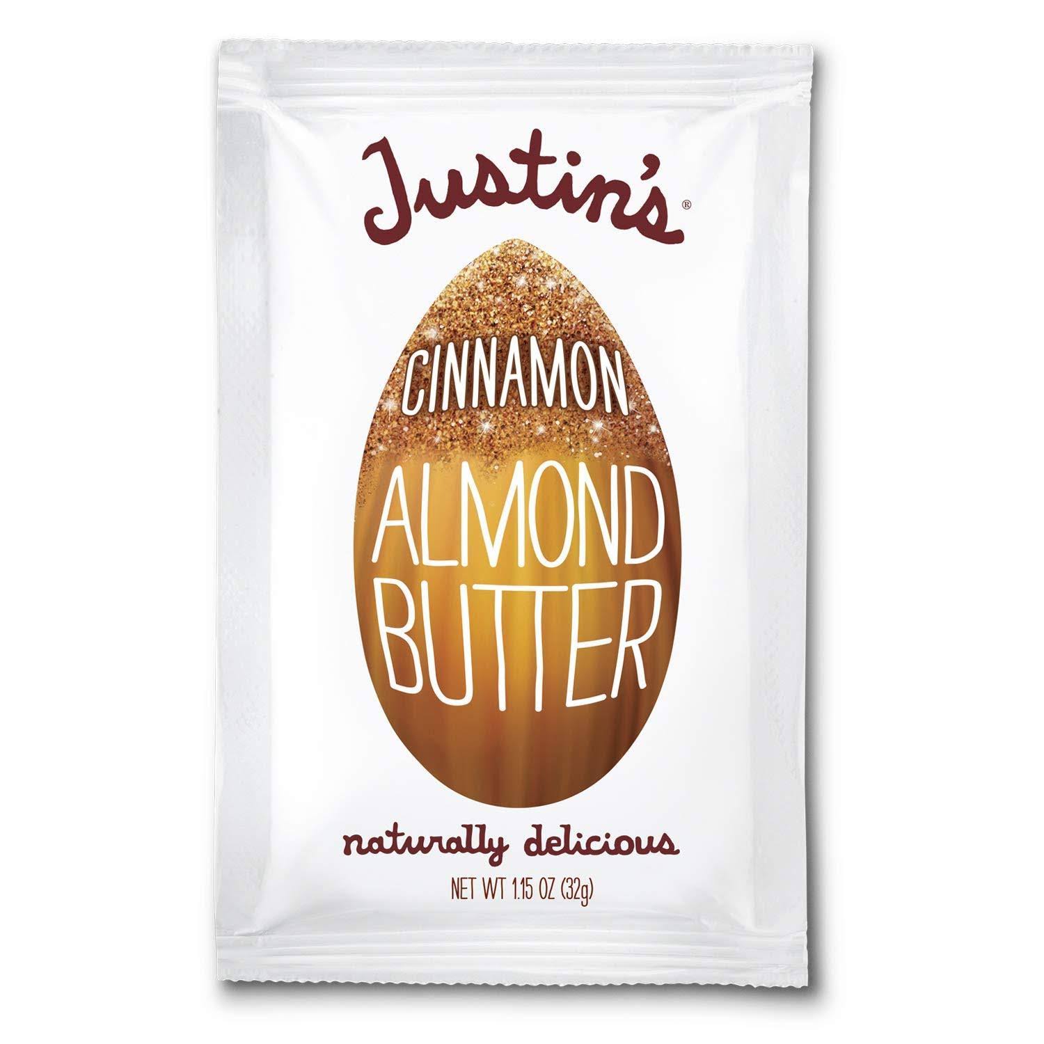 Justin&s Cinnamon Almond Butter Squeeze Packs, Gluten-Free, Non-GMO, Responsibly Sourced, 6 Packs of 10 (1.15oz Each)