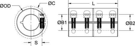 Ruland Manufacturing CLX-14-10-F Rigid Shaft Coupling,Clamp,2-1/2x22 L
