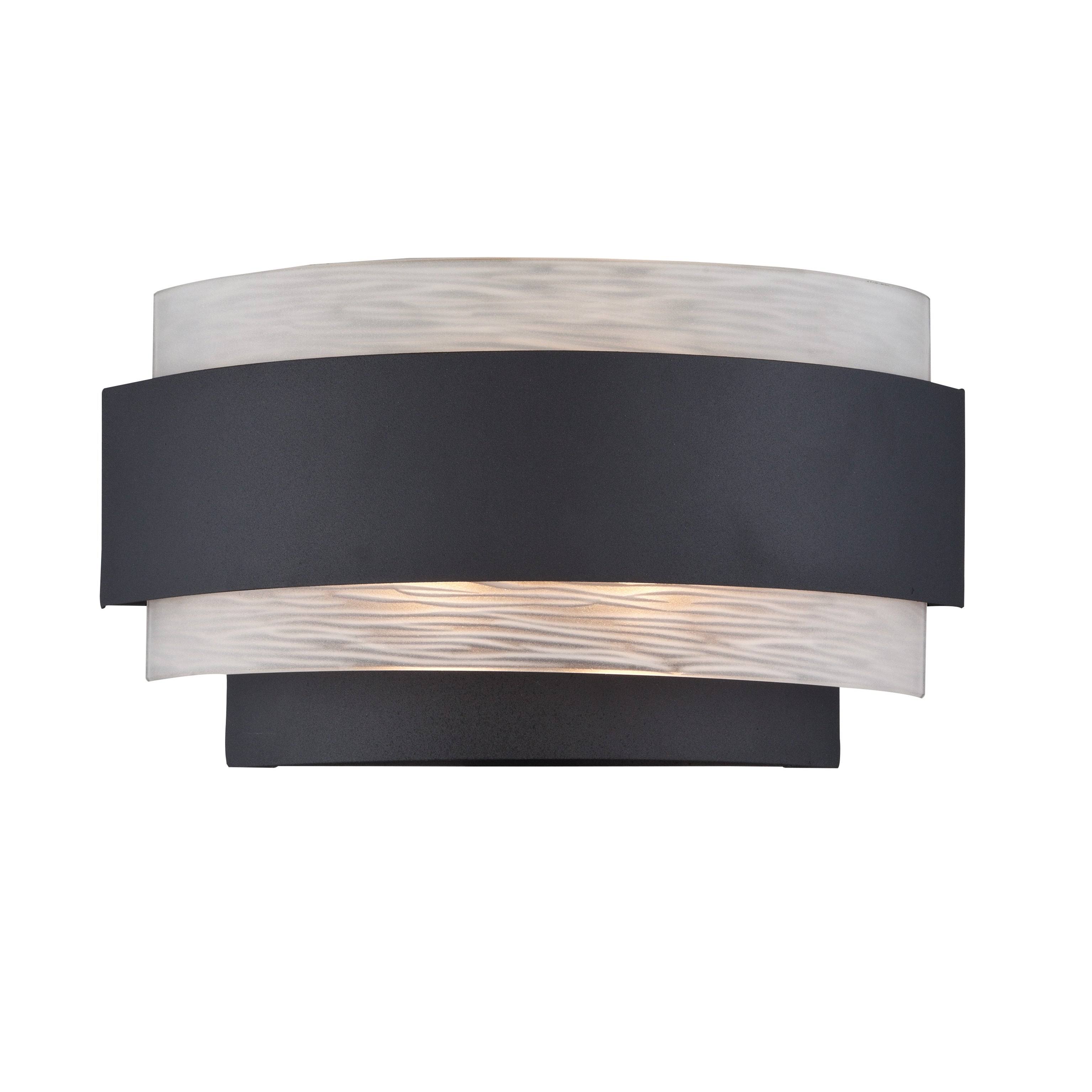 Lite Source-LS-16836-Gaetano - Two Light Wall Sconce Black Finish with Frosted Glass