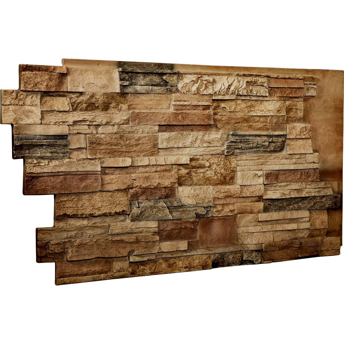 Ekena Millwork PN201NRSA 48x22W x 25x22H x 1 1/2x22D Dry Stack Endurathane Faux Stone Siding PANEL, Saturn