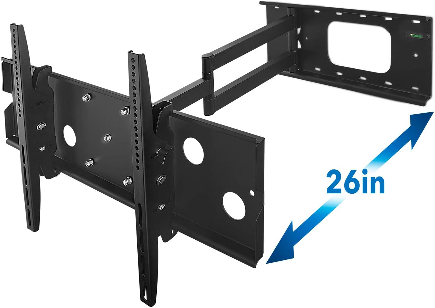Mount-It! Long Arm TV Wall Mount with 26 Inch Extension, Swing Out Full Motion Design for Corner Installation, Fits 40 50, 55, 60, 65, 70 Inch Flat Screen TVs, 220 Lb Capacity Pack of 2