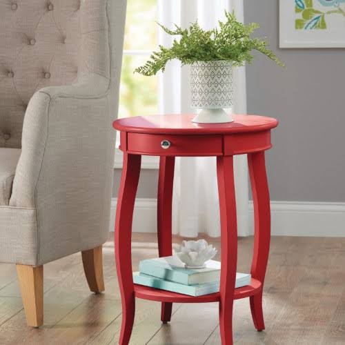 Better Homes u0026 Gardens Round Accent Table with Drawer, Multiple Colors