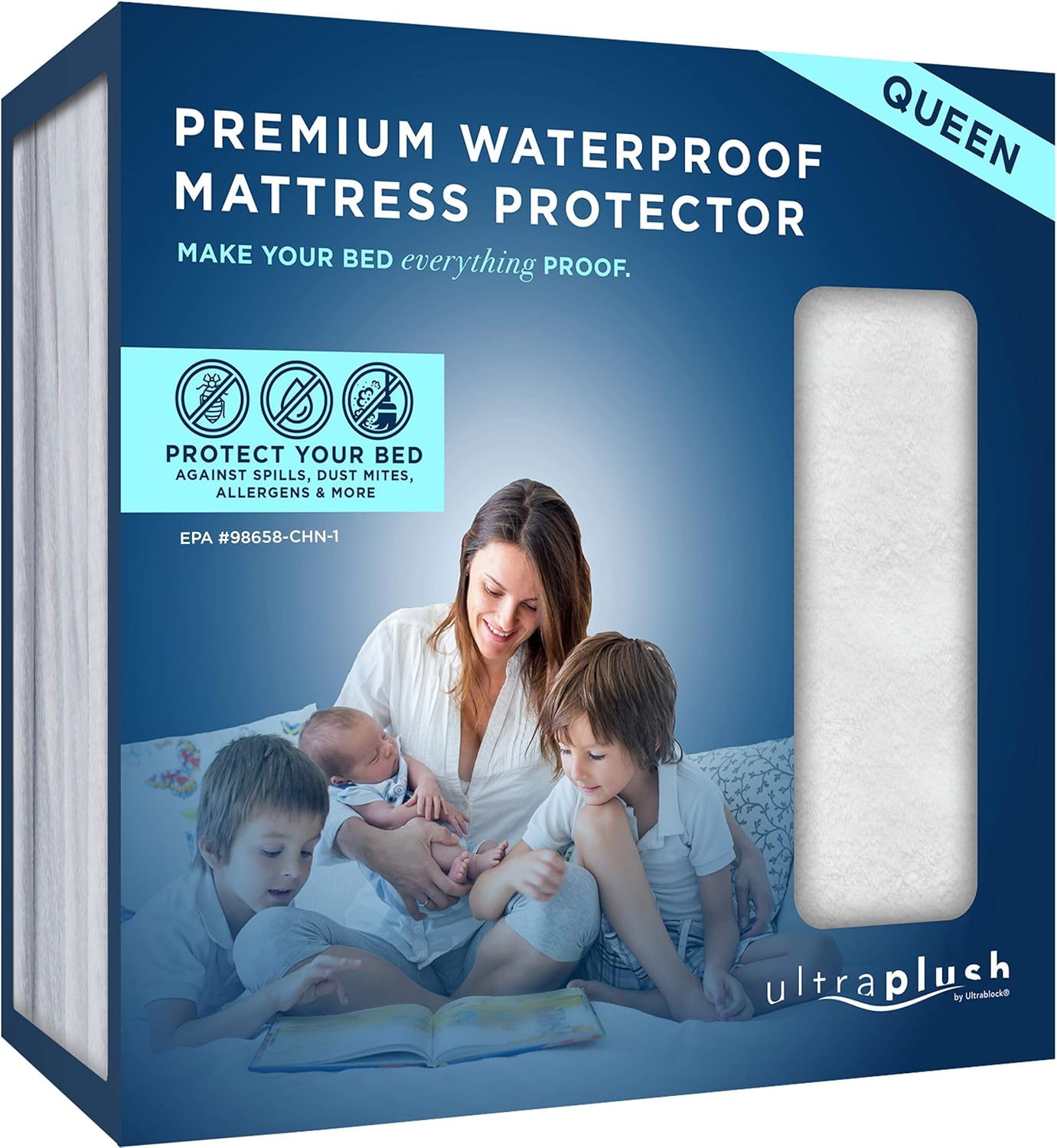 UltraPlush Queen Waterproof Mattress Protector - Bedwetting, Bed Cover Pack of 2