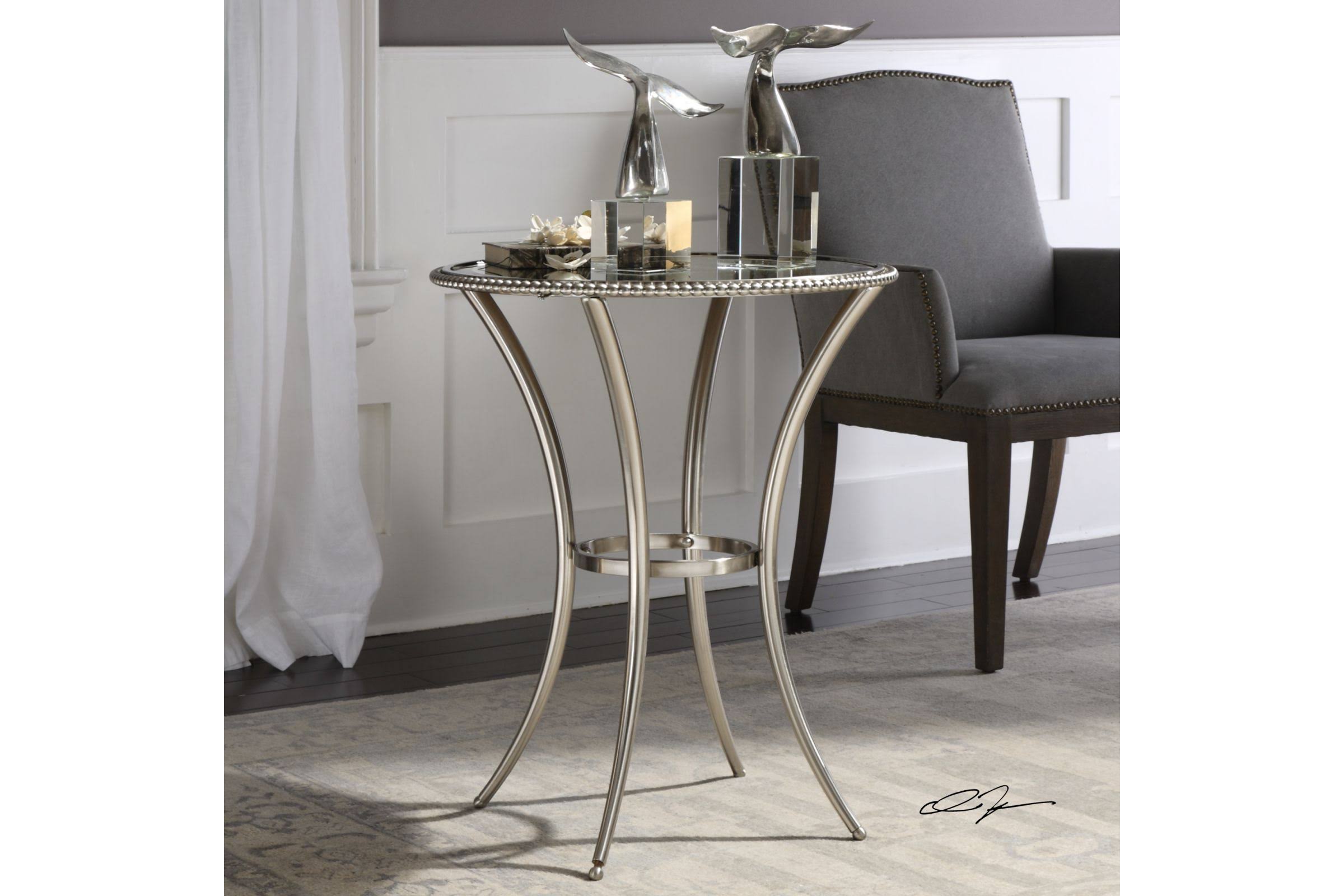 Uttermost Sherise Beaded Metal Accent Table