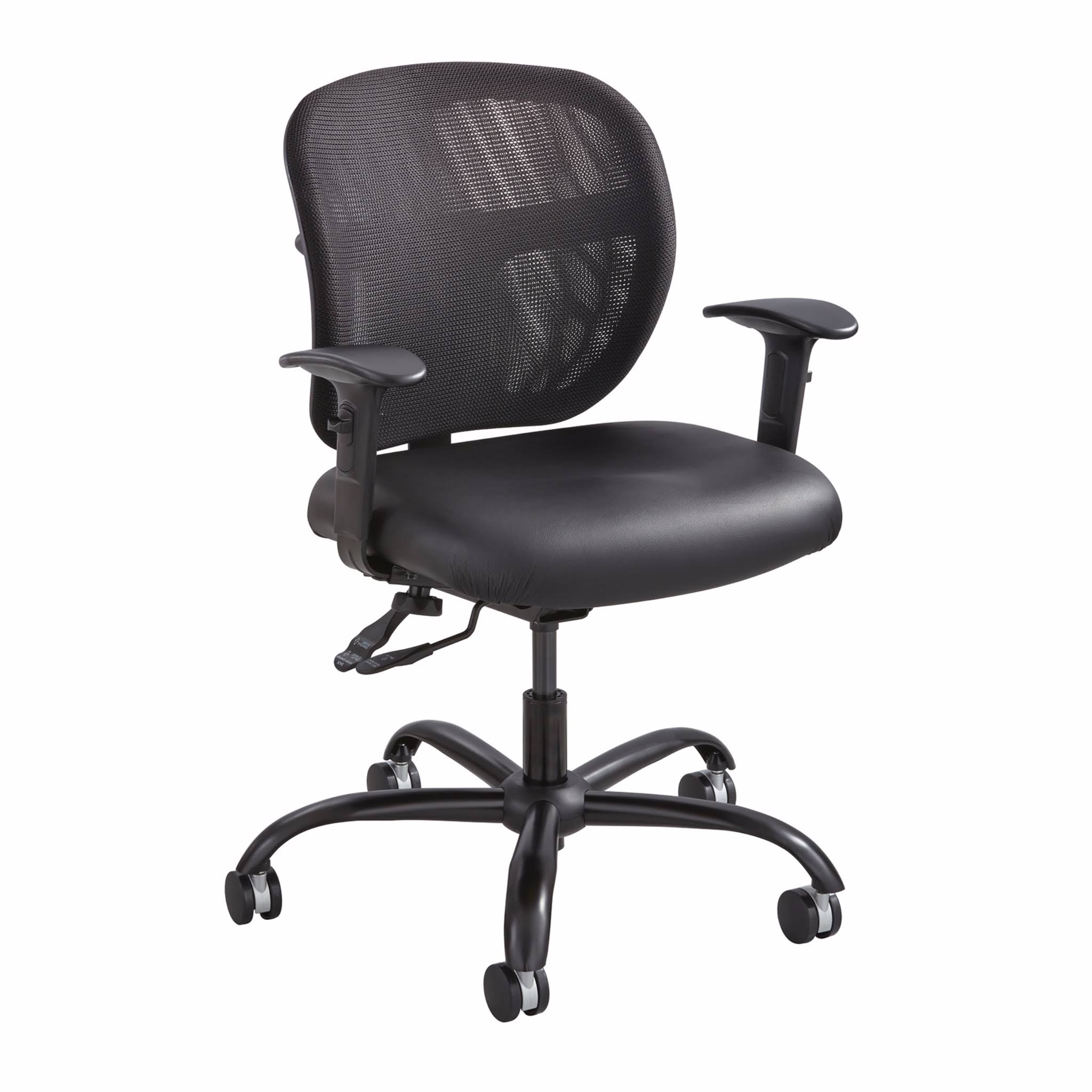 Safco Vue Intensive Use Mesh Task Chair - Black Vinyl