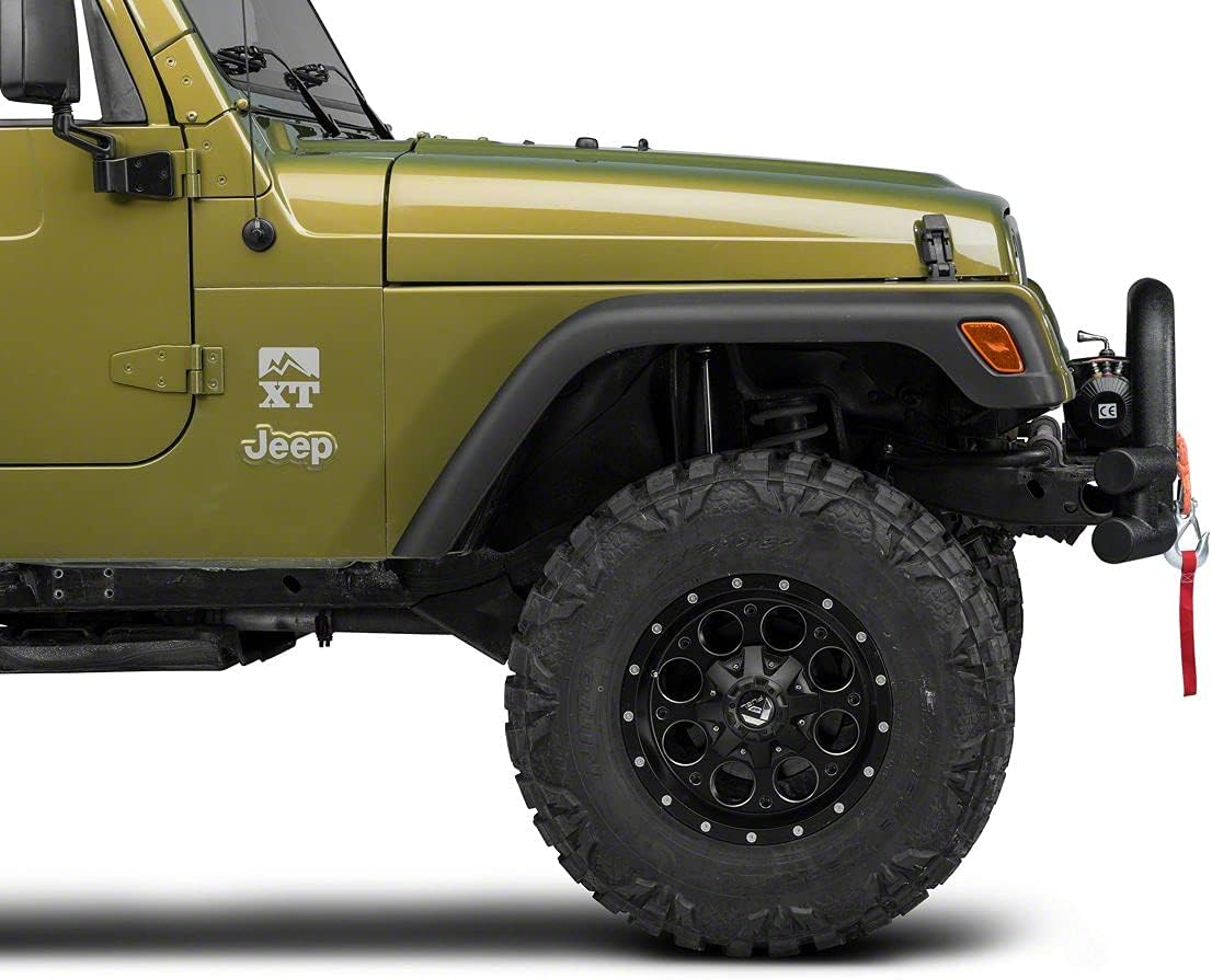 Barricade Tubular Front Bumper with Winch Cutout; Textured Black Compatible with 87-06 Jeep Wrangler YJ & TJ