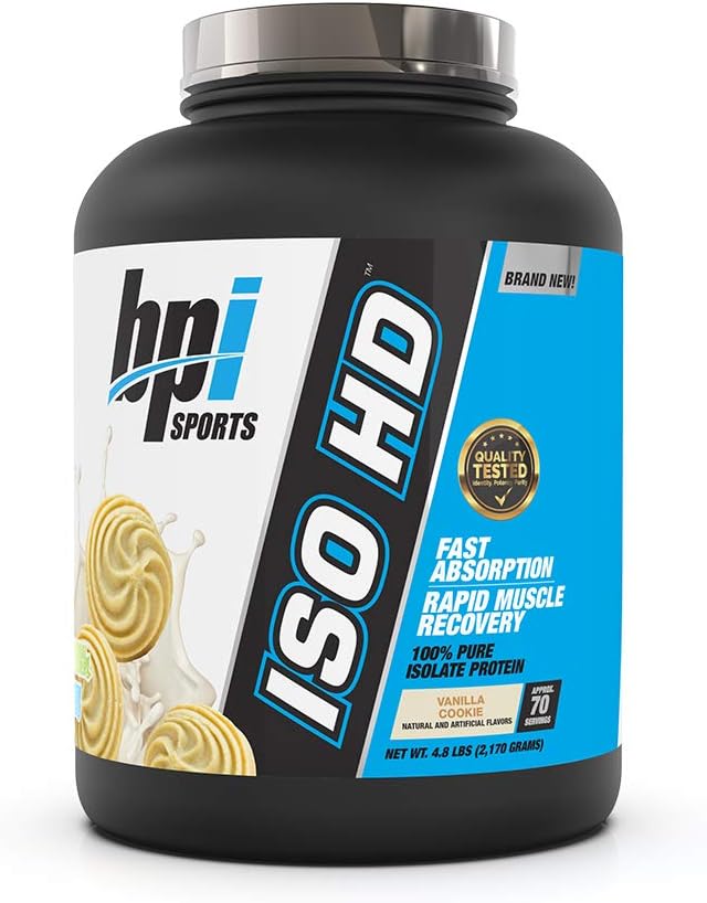 BPI Sports Iso Hd Vanilla Cookie, 76.8 oz Pack of 2