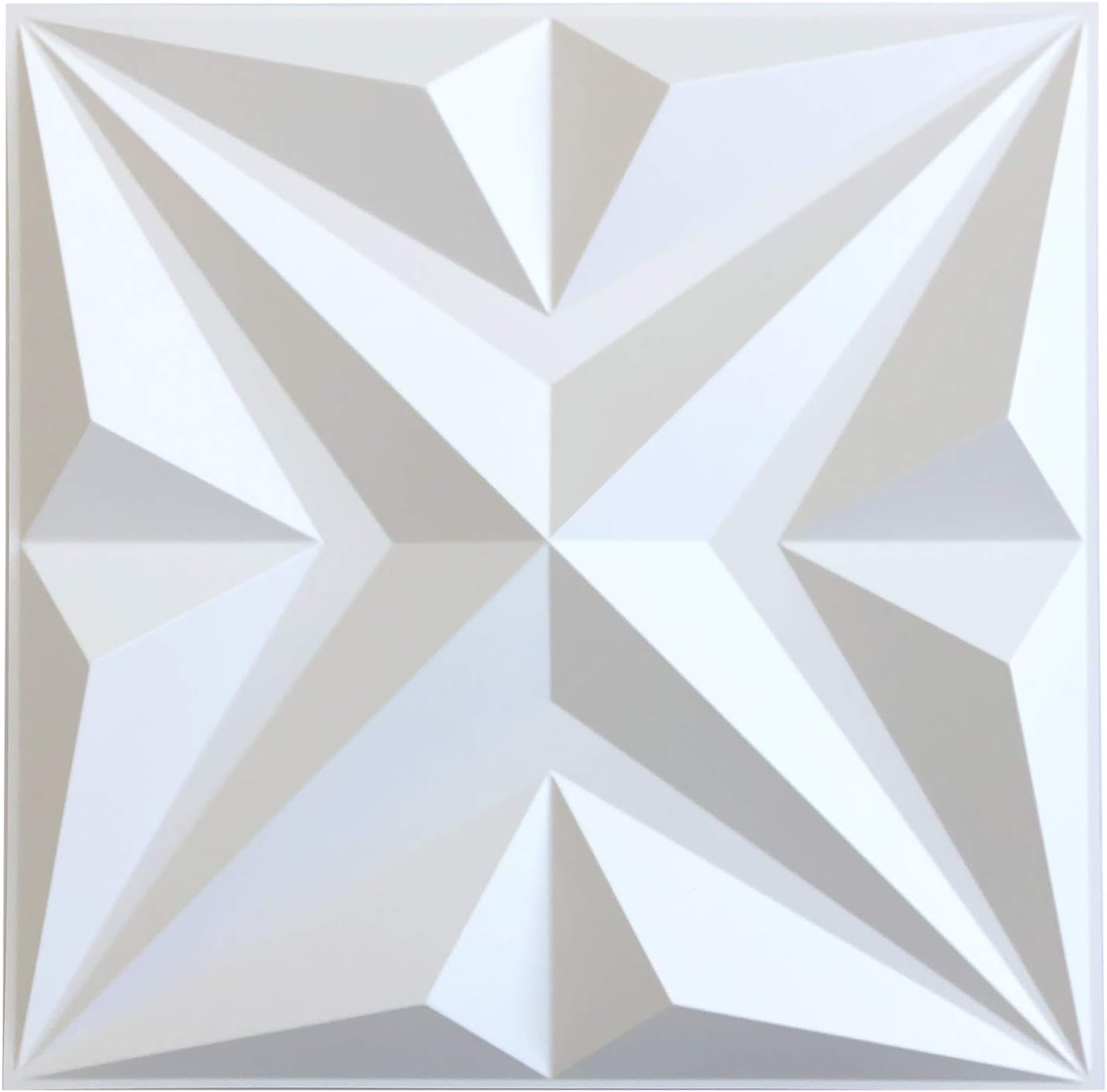 MIX3D 3D Wall Panels, Star Textured White PVC Wall Panels for Interior Wall Decor, Pack of 12 Tiles 32 Sq Ft