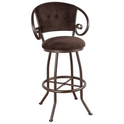 Hunley Swivel Bar u0026 Counter Stool Red Barrel Studio Seat Height: Bar Stool (30x22 Seat Height), Color: Matte Black, Upholste